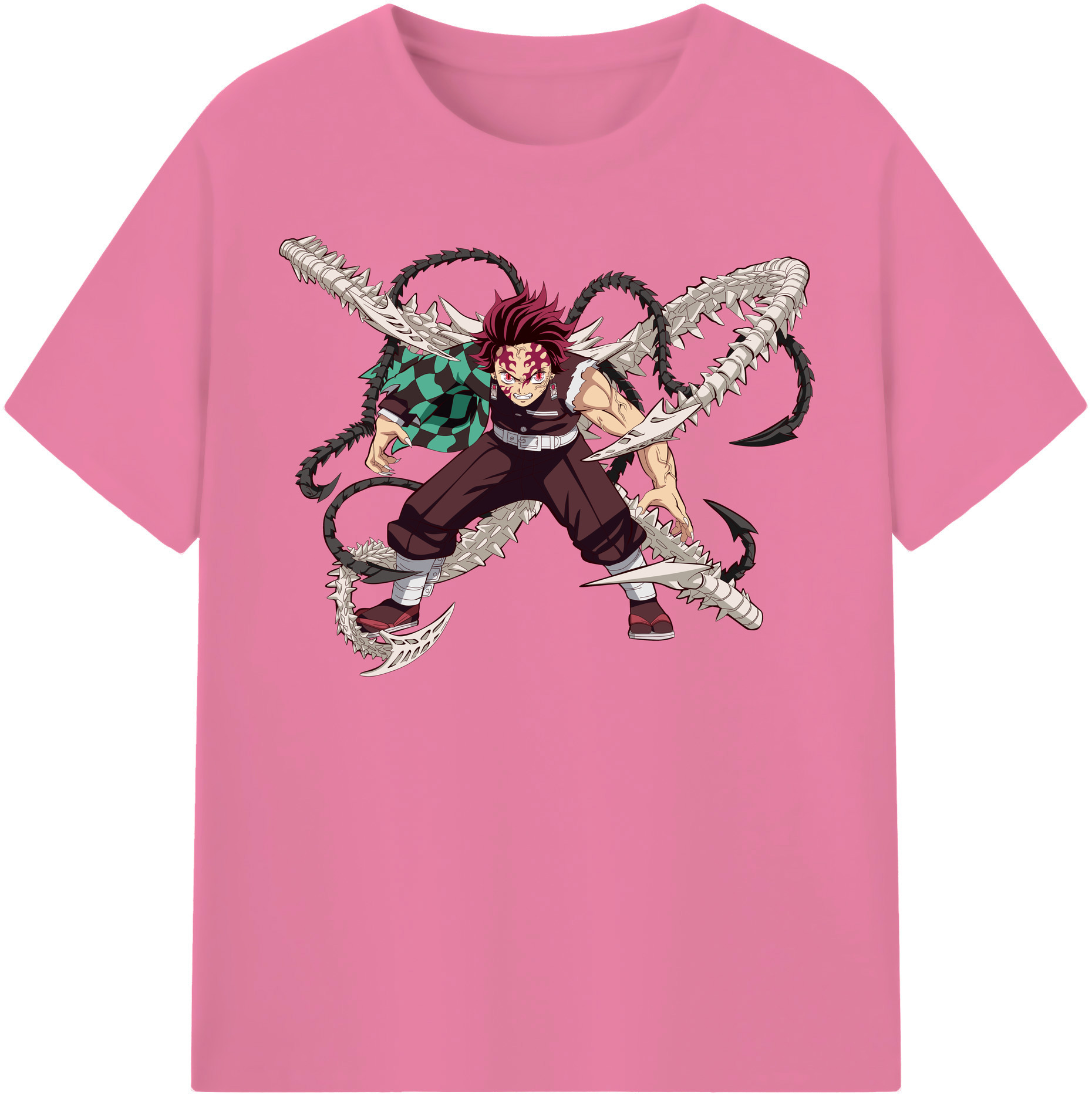 （画像用） 鬼滅の刃 竈門 炭治郎／かまど たんじろう Kamado Tanjirou 綿100％半袖Tシャツ（フロントプリント）